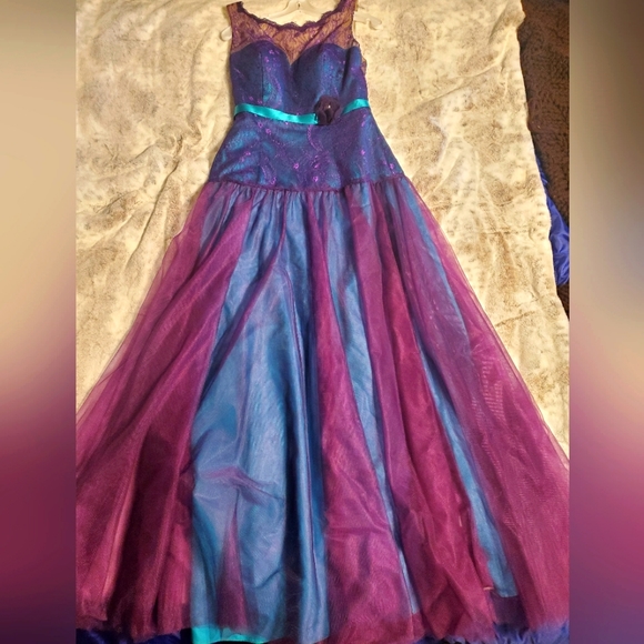 Impression Bridal purple & turquoise custom Bridesmaid / prom dress - Picture 2 of 8